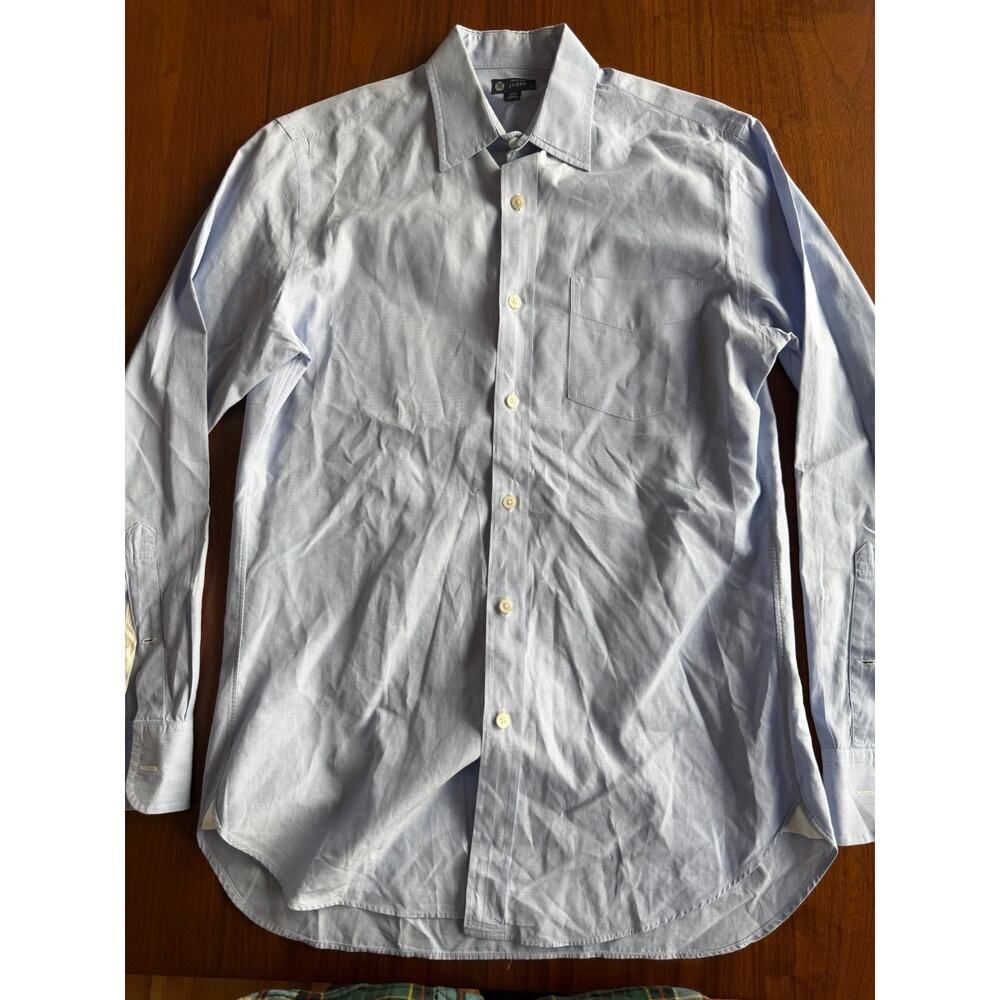 J.Crew Men's Ludlow Slim-fit Shirt 120s 2-ply Cotton Light Blue - Size S